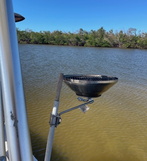 Onboard Boat Grill On Mark's Mobile Crew's Charter Boat